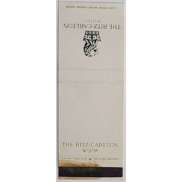 Vintage Front Strike Matchbook Cover Ritz-Carlton Boston MA - Picture 2 of 5